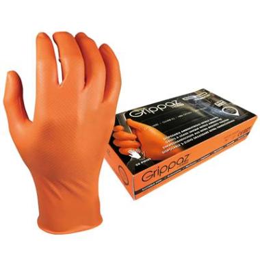 Disposable nitrile gloves M-Safe Grippaz 246OR, 50pcs box, 0,15mm thick, orange, size 7/S
