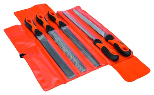 [1-477-10-2-2] File set 10" 250mm second cut with handle 5 pcs