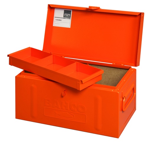 [1496MB2] Oranž metallist tööriista kast 530x290x290mm, lisa sahtliga ja tugevdatud korpusega