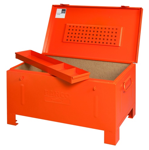 [1496MB5] Suur oranž tööriista kast jalgadel 910x530x430mm, lisa sahtliga ja tugevdatud korpusega´