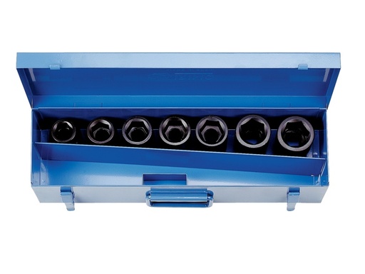 [177-10-5] Šešiakampių smūginių galvučių rinkinys (7 vnt.) 1" 24,27,30,32,33,36 ja 38mm