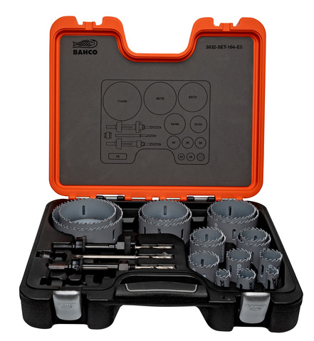 [3832-SET-164-ES] Carbide Tipped Holesaw Sets for Stainless Steel 16 mm-114 mm - 20 Pcs