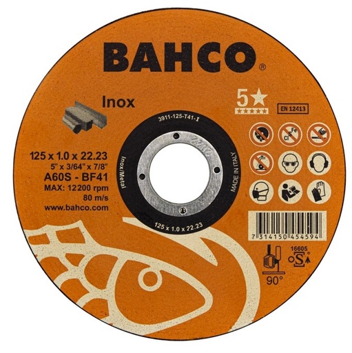 [3911-115-T41-I] Cutting disc A60S INOX T41 115x1.0x22.23mm
