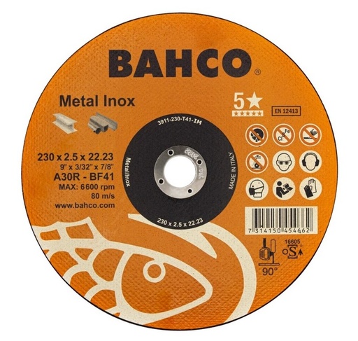 [3911-115-T41-IM] Cutting disc A46R INOX+Fe T41 115x1.6x22.23mm