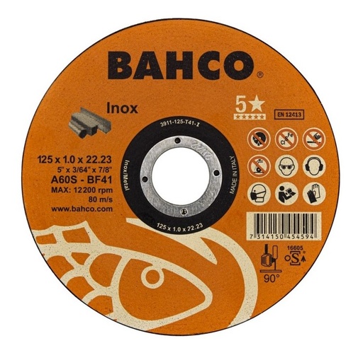 [3911-180-T41-I] Cutting disc A60S INOX T41 180x1.6x22.23mm