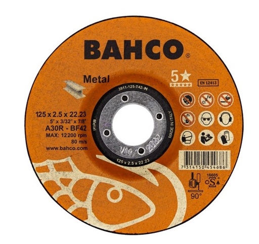 [3911-180-T42-M] Abrazyvinis metalo pjovimo diskas Bahco A30R T42 180x3.2x22.23mm