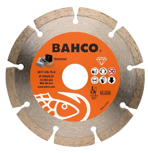 [3917-115-7S-U] Deimantinis diskas betonui, segmentinis, Bahco 115x2.0x22.23mm