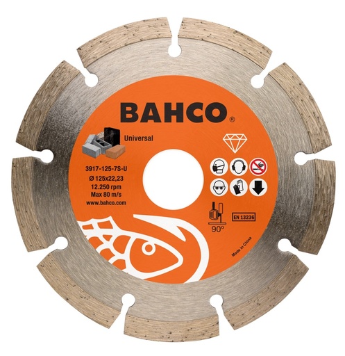 [3917-230-7S-U] Deimantinis diskas betonui, segmentinis, Bahco 230x2.6x22.23mm