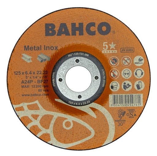 [3921-115-T27-IM] Grinding disc A30S INOX+Fe T42 115x6,4x22.23mm