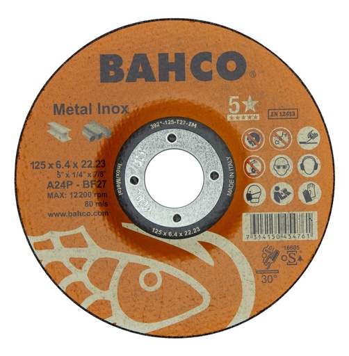 [3921-180-T27-IM] Grinding disc A30S INOX+Fe T42 180x6,4x22.23mm