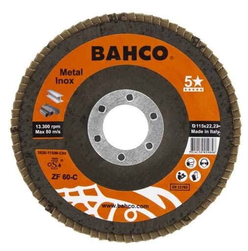 [3926-125IM-C40] Flap disc INOX+Fe P40 125x22.23mm