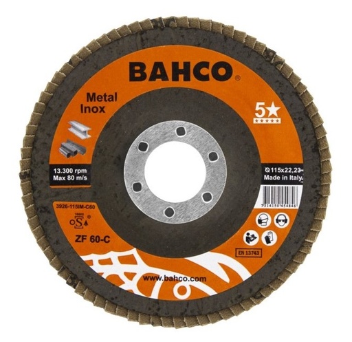 [3926-125IM-C60] Flap disc INOX+Fe P60 125x22.23mm