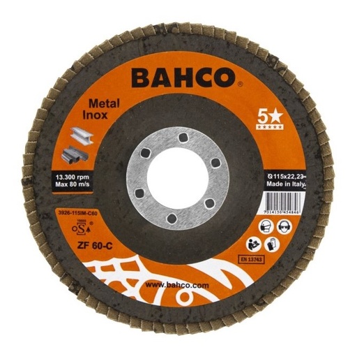 [3926-125IM-C80] Flap disc INOX+Fe P80 125x22.23mm