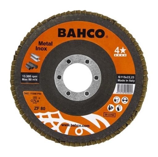 [3927-115IM-P120] Flap disc INOX+Fe T42 P120 115x22.23mm