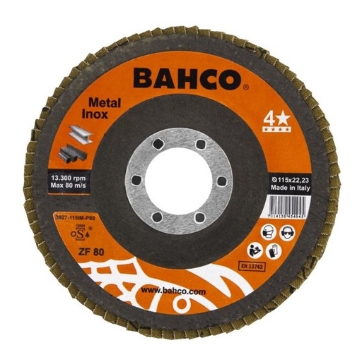 [3927-115IM-P60] Flap disc INOX+Fe T42 P60 115x22.23mm