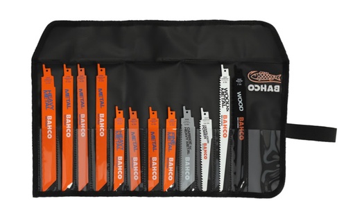 [3940-METAL-SET-12P] Zobenzāģa asmeņu komplekts Bahco Sandflex bimetāls 12 gab. Bahco, metālam