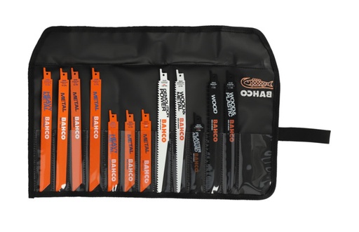 [3940-MIX-SET-12P] Reciprocating sawblade set Bahco Sandflex bimetal 12 pcs Bahco, for wood and metal