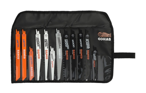 [3942-WOOD-SET-12P] Zobenzāģa asmeņu komplekts Bahco Sandflex bimetāls 12 gab. Bahco, kokam