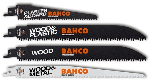 [3942-WOOD-SET-5P] Zobenzāģa asmeņi Sandflex Bi-Metal komplekts HCS WOOD, 5 gab, kokam