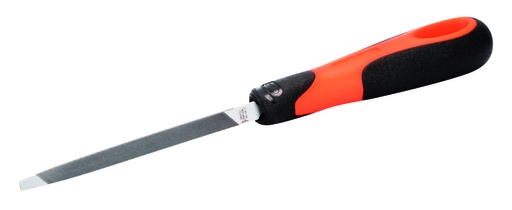 [4-183-04-2-2] Trijstūra asināšanas vīle, 4" 100mm vidējs rievojums, Ergo rokturis