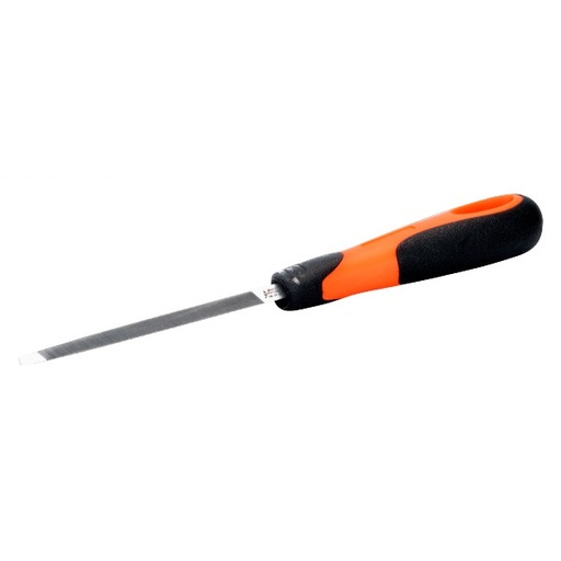[4-186-04-2-2] Slim taper triangular saw sharpening file 4" 100mm second cut with handle