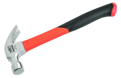 [428F-16] Молоток-гвоздодер 450 гр (130*330*28 мм) с фиброглассовой ручкой, амортизирующей удар.