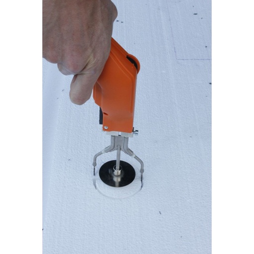 [466455] Polistireno pjaustymo pistoleto priedas 70mm kiaurymėms pjauti, reguliuojamas gylis 25-70mm.
