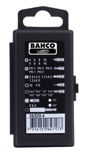 [59/S28-4] Otsakute kmpl 28 osa PH, SL, Hex, TORX