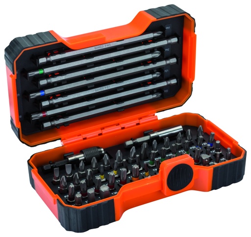 [59/S54BC] Antgalių rinkinys 1/4" 54vnt su 2 aut.magn.laikikliu PH,PH2G,PZ,SL,Hex,TORX,TORX TR,R 25mm 45vnt, 125mm 4vnt,150mm 3vnt
