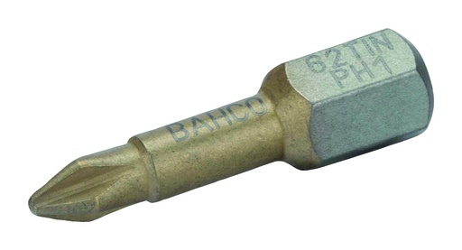 [62TIN/PH1] Suktuvo antgalis TIN Torsion PH1 25mm 10pcs/1kpl. BAHCO