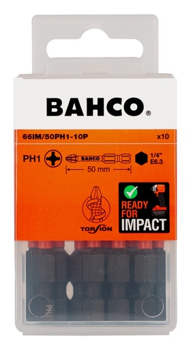 [66IM/50PH1-10P] Bits 66IM PH1 50mm Impact, 10tk
