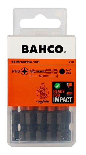 [66IM/50PH3-10P] Bits 66IM PH3 50mm Impact, 10tk
