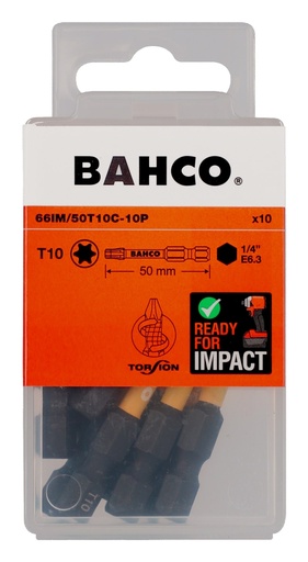 [66IM/50T10C-10P] Bits 66IM T10 50mm Impact, 10tk