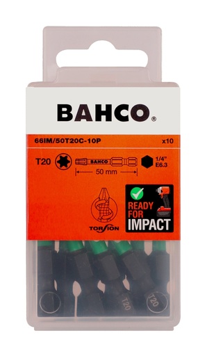 [66IM/50T20C-10P] Bits 66IM T20 50mm Impact, 10tk