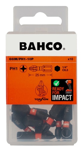 [66IM/PH1-10P] Bits 66IM PH1 25mm Impact, 10tk