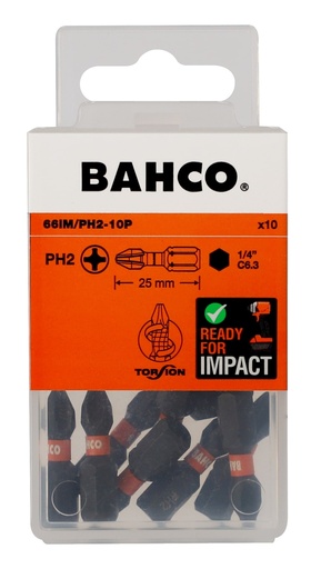 [66IM/PH2-10P] Uzgaļi 66IM PH2 25mm Impact, 10 gab.