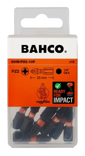 [66IM/PZ2-10P] Bits 66IM PZ2 25mm Impact, 10tk