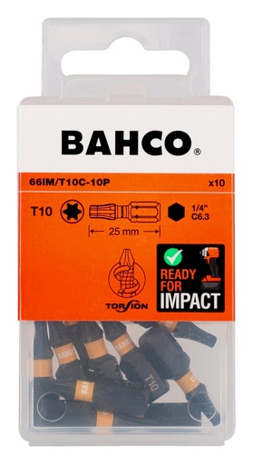 [66IM/T10C-10P] Bits 66IM T10 25mm Impact, 10tk