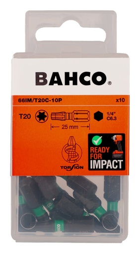 [66IM/T20C-10P] Uzgaļi 66IM T20 25mm Impact, 10 gab.