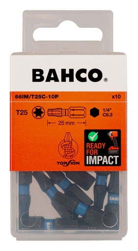 [66IM/T25C-10P] Bits 66IM T25 25mm Impact, 10tk