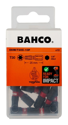 [66IM/T30C-10P] Bits 66IM T30 25mm Impact, 10tk