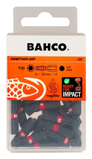[66IM/T30C-25P] Bits 66IM T30 25mm Impact, 25tk