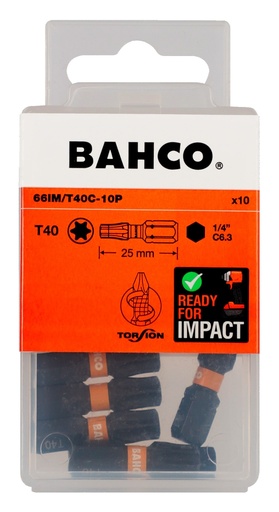 [66IM/T40C-10P] Bits 66IM T40 25mm Impact, 10tk