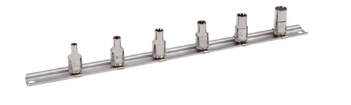 [6706TE] Galvučių su antgaliais 6700TORX-E rinkinys E4-E10 6vnt  1/4" ant bėgelio
