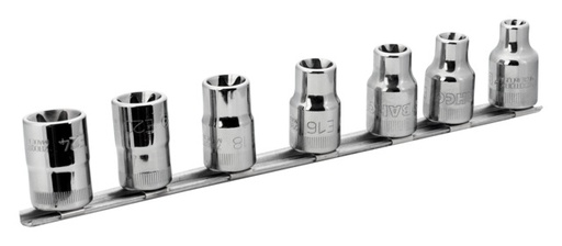 [7807TE] Socket set 7800TORX-E E10-E24 6 pcs 1/2" on rail