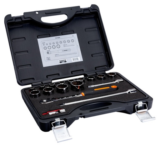 [7817DZS] Socket set 7800DZ imperial 3/8"-1.1/4" 17 pcs 1/2" drive in metal case