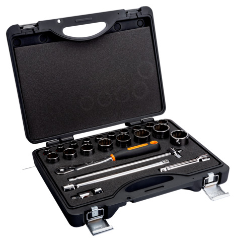 [7823DZS] Padrunvõtmete 7800DZ kmpl tollmõõdus 3/8"-1.5/16" 23 osa 1/2" metallist kohvris