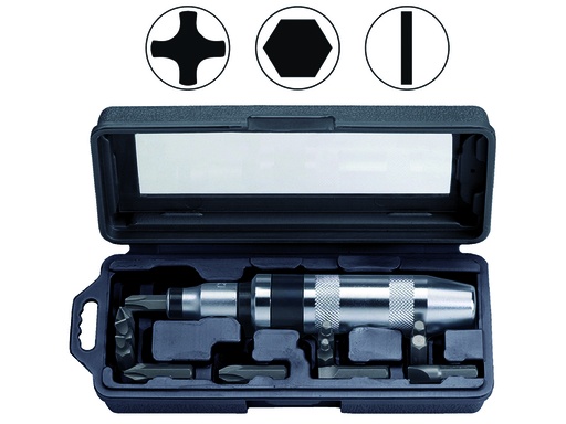 [7865] Smūginio atsuktuvo 5/16" kmpl 15 vnt PH,SL,HEX