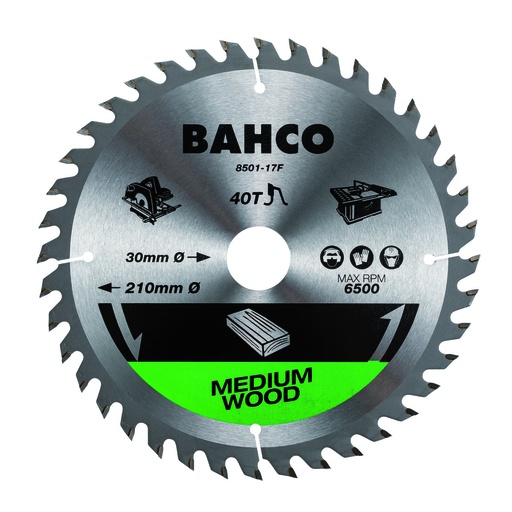 [8501-210-30-60XF] Saeketas Bahco 210x30mm 60H 18°, (25/20/16mm), puidule