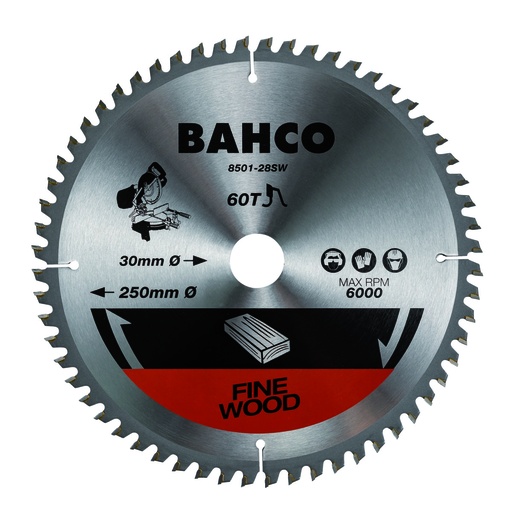 [8501-260-24SW] Saeketas Bahco 260x30mm 24H 0°, puidule